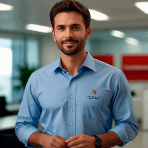 Uniformes personalizados em clientes corporativos